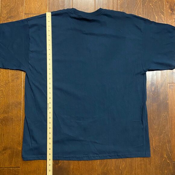 Alstyle Apparel Vintage Y2K West Virginia University Navy Yellow Tee Men's 2XL - Picture 7 of 7